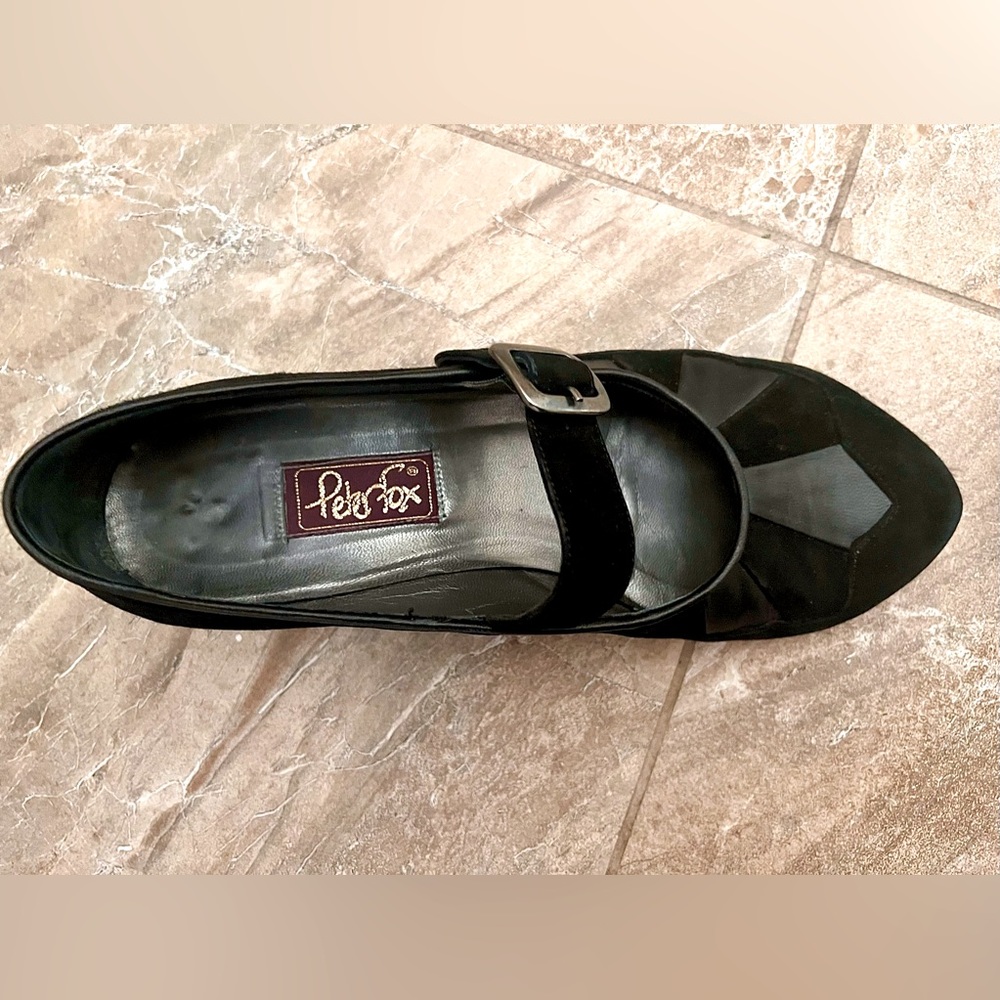 Peter Fox Black Suede Mary Jane Heels Size 8 - Picture 9 of 13